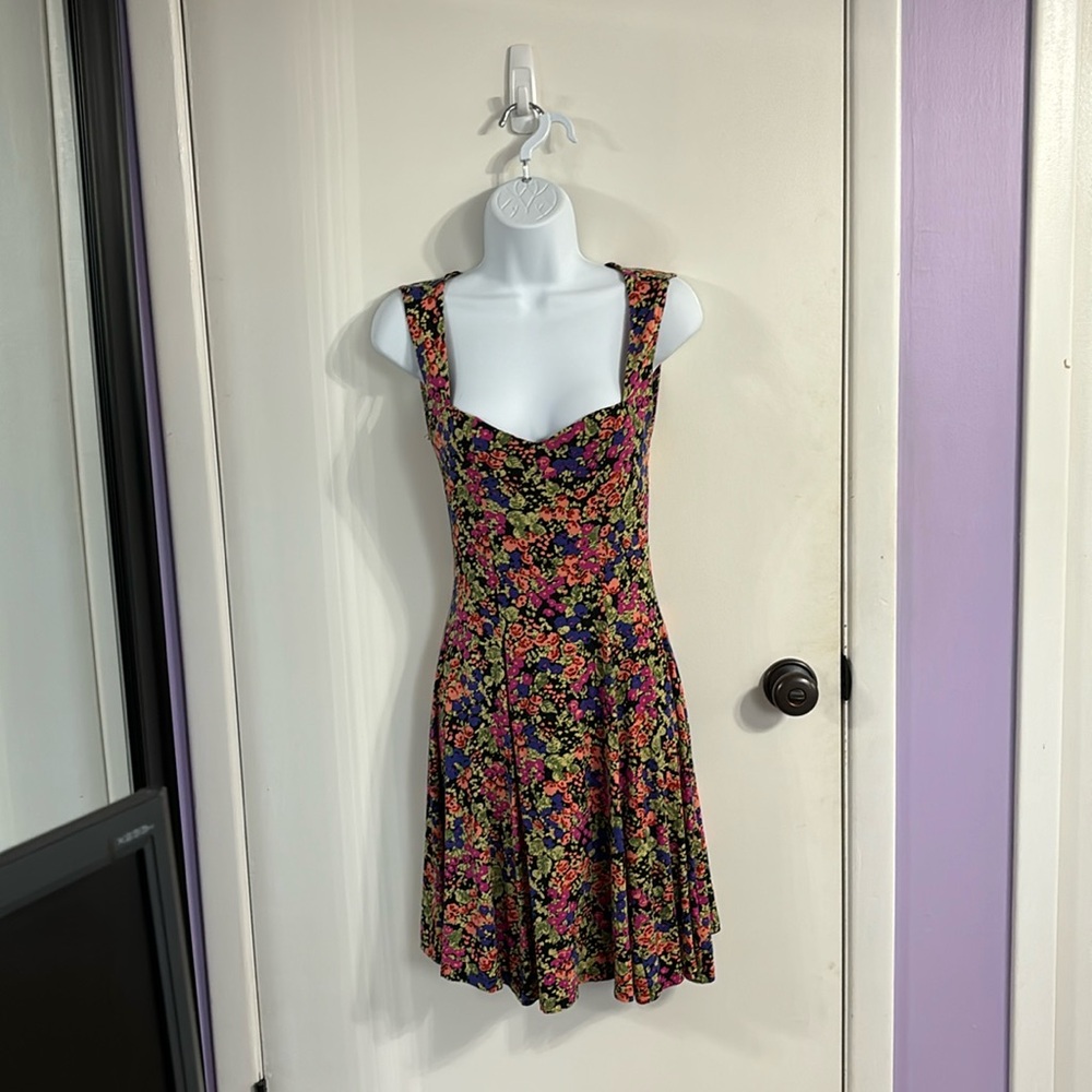 Floral Pleated Mini Dress